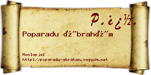 Poparadu Ábrahám névjegykártya
